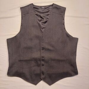 Apt. 9 Men's Gray Vesy XL Pinstripe Dress Vest Formal Waistcoat